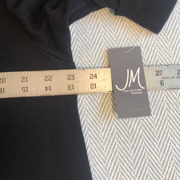 Black Shrug Cardigan 2X Rayon Blend NWT, Open Front Pit to Pit 23 1/4" - Picture 9 of 13